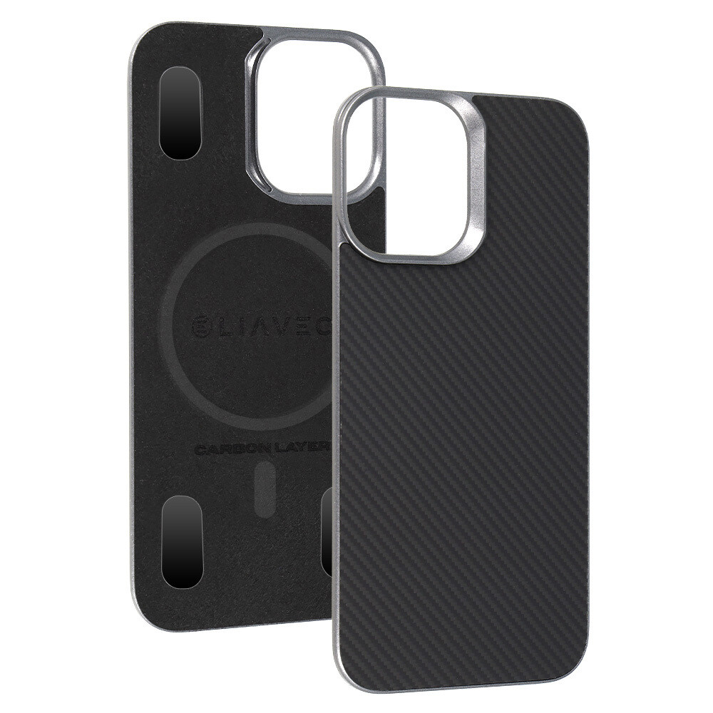 Aramidový kryt Liavec Carbon Layer MagSafe pro iPhone 17 černý