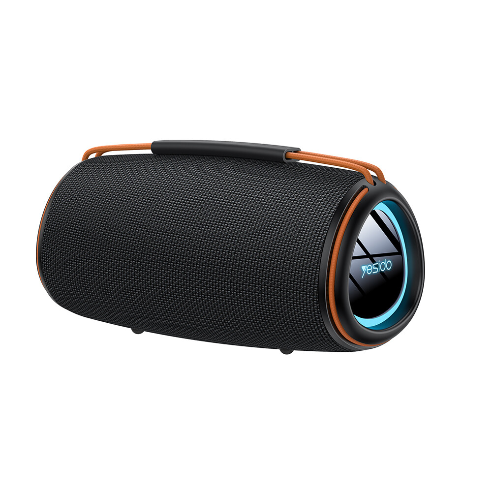 Yesido - Bezdrátový reproduktor (YSW38) - Bluetooth 5.3, RGB podsvícení, TWS, TF karta, USB, AUX, 2000mAh, 30W - Černá