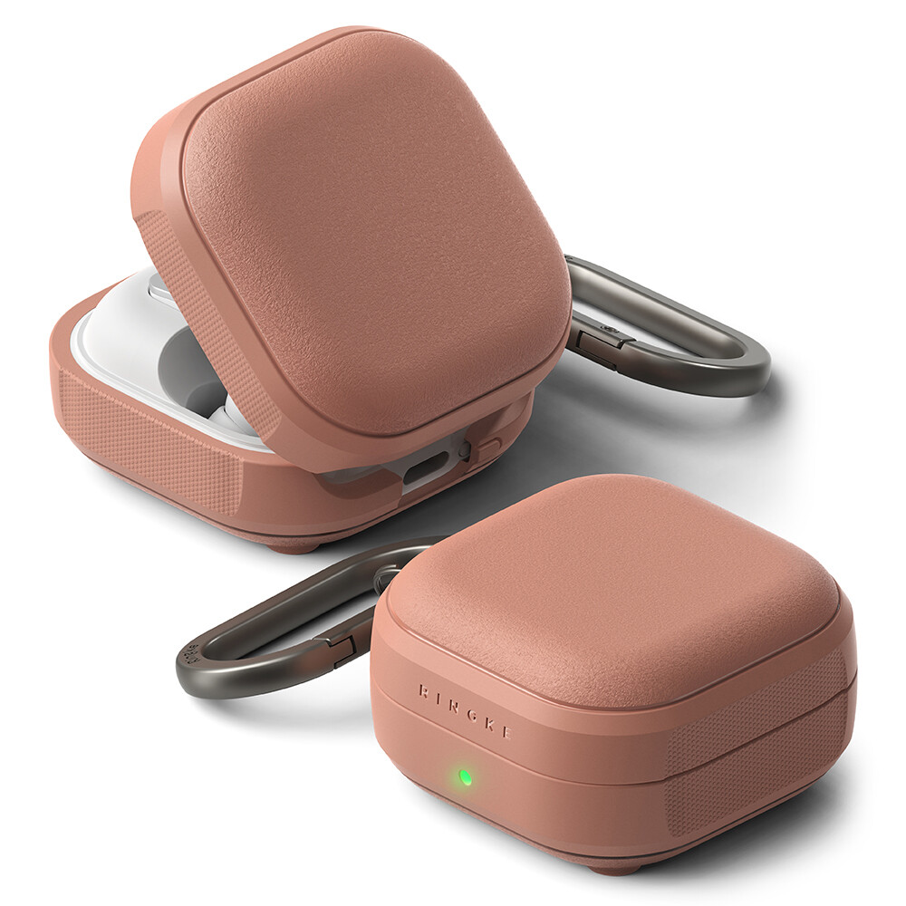 Ringke - Ochranné pouzdro Onyx Magnetic - pro Samsung Galaxy Buds 4 Pro, Protiskluzová textura, Otvor pro karabinu - Korálová