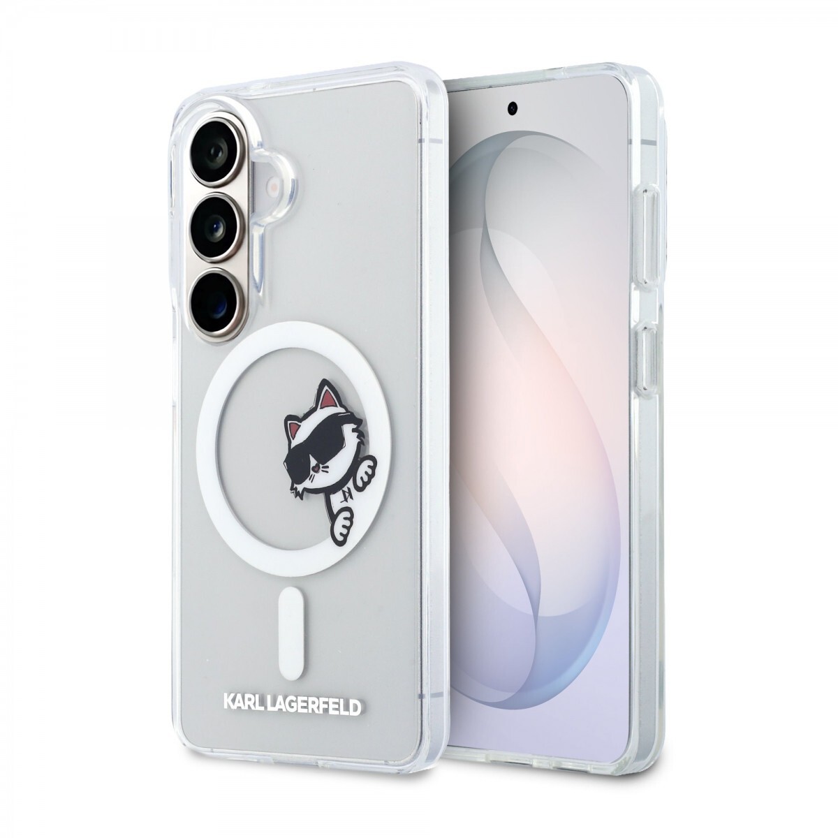 Zadní kryt Karl Lagerfeld IML Choupette Peekaboo Logo Magnetic pro Samsung Galaxy S26 průhledný