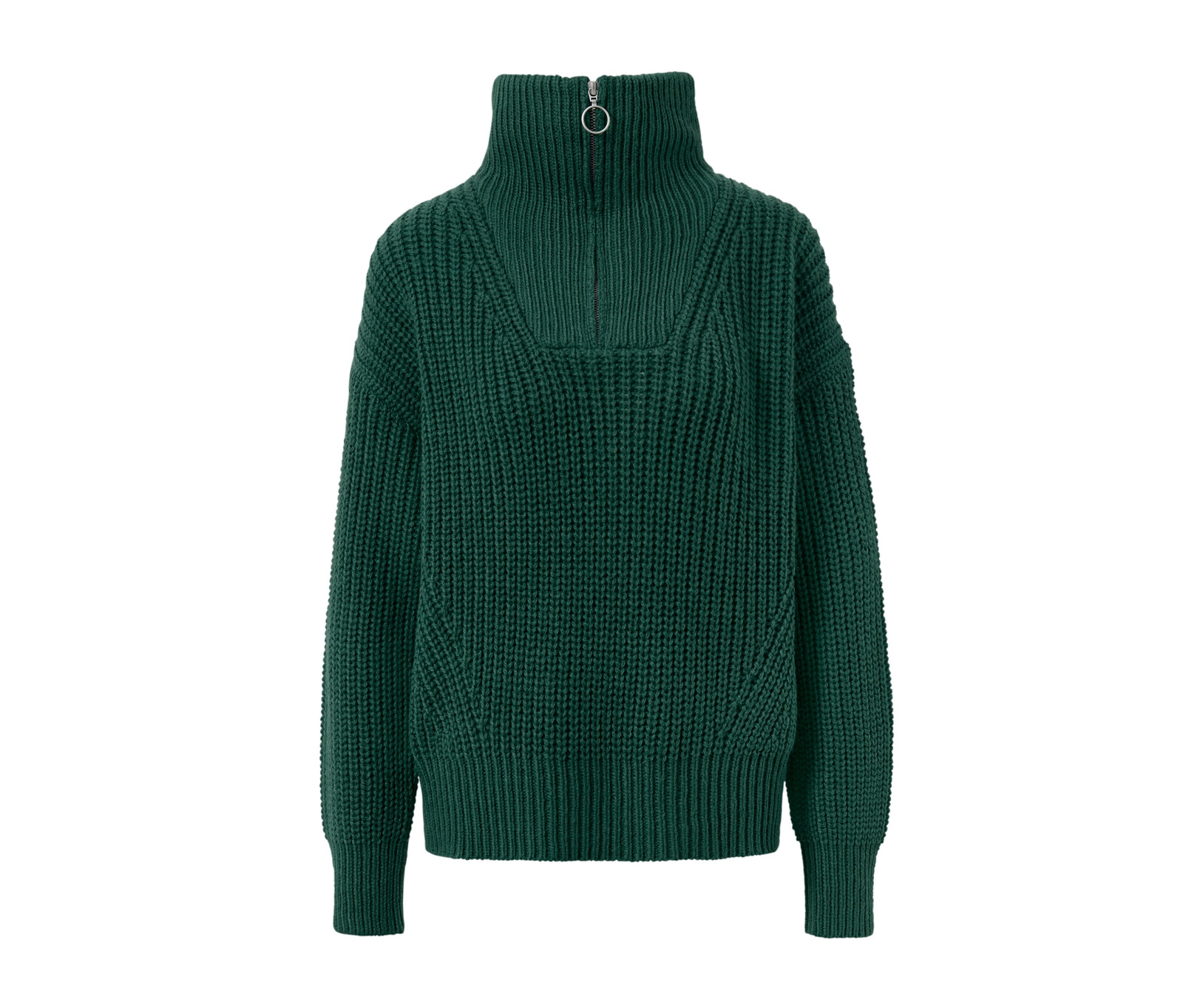 Tchibo - Svetr troyer z hrubé pleteniny - pro ženy - vel. XL 48/50 - barva: zelená