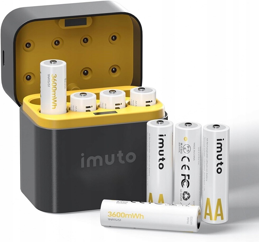 Lithium-iontová akumulátorová nabíječka iMuto Aa 3600 mAh 8 ks R11