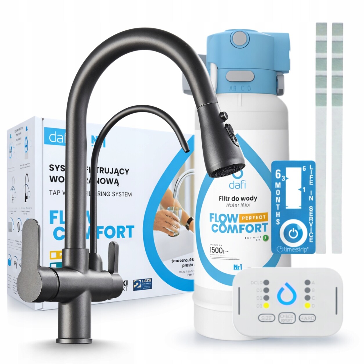 Filtr Pod Dřez Dafi Flow Control D1 A Kuchyňská Baterie Grafitová Třícestná