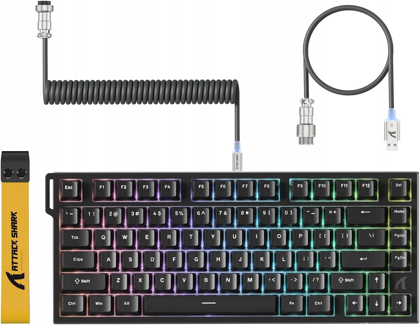 Attack Shark R82 He Black Kabelová herní klávesnice 75% R82HE