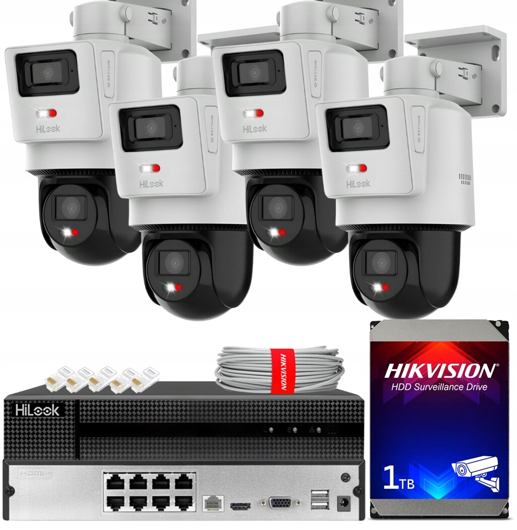 Sada monitorování Ip 4 kamery TandemVu 4MPx 4MPx PTZ-N2D400M-DE/14 PoE