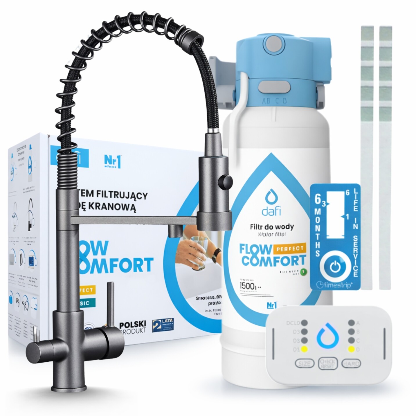 Filtr Na Vodu Dafi Flow Control D-1 A Kuchyňská Třícestná Stojánková Baterie