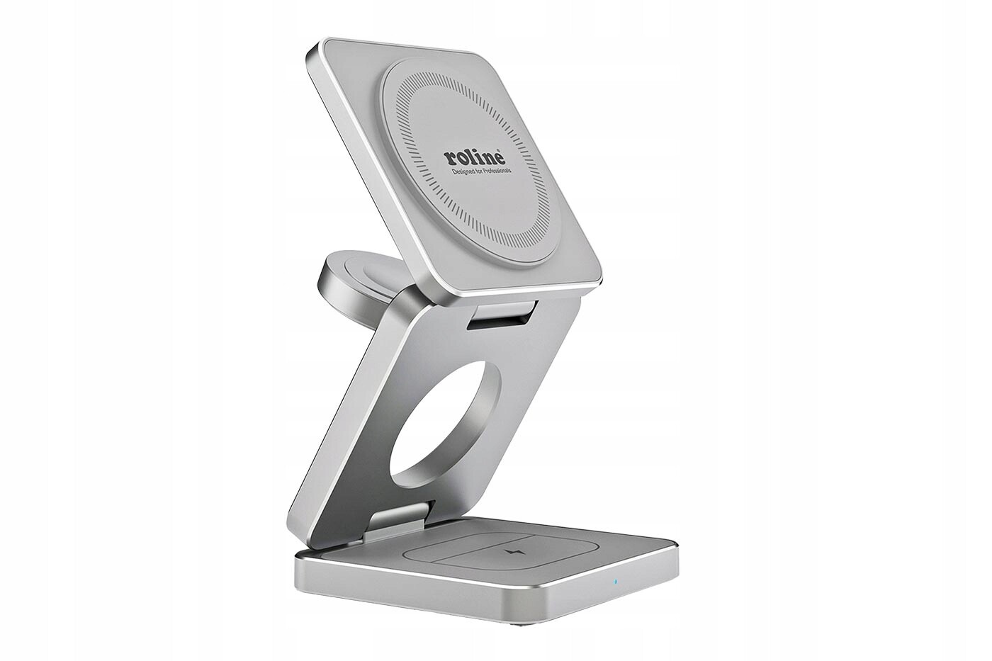 Roline Skládací bezdrátová nabíjecí stanice pro Apple, stříbrná