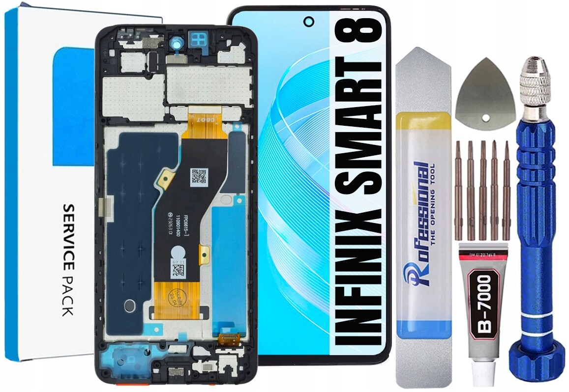 Displej Pro Infinix Smart 8 Originální LCD Obrazovka Rámeček