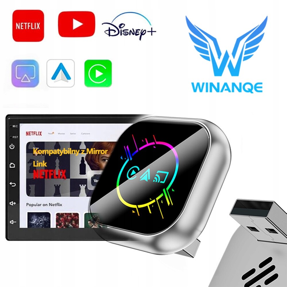 Bezdrátový adaptér 3v1 2026 Mirror Link Carplay adaptér pro Android Auto