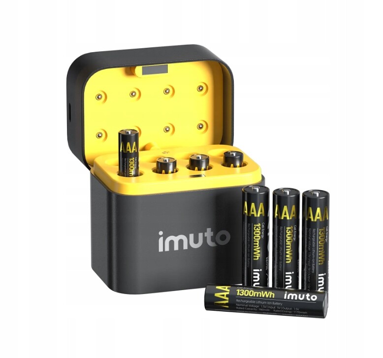 Sada lithiových baterií 1300 mWh Aaa s nabíječkou