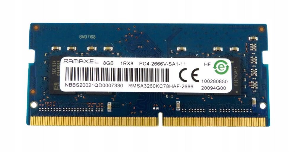paměť Ram 8GB DDR4 Ramaxel 2666 MHz 1.20 V PC4-2666 V RMSA3260KC78HAF-2666