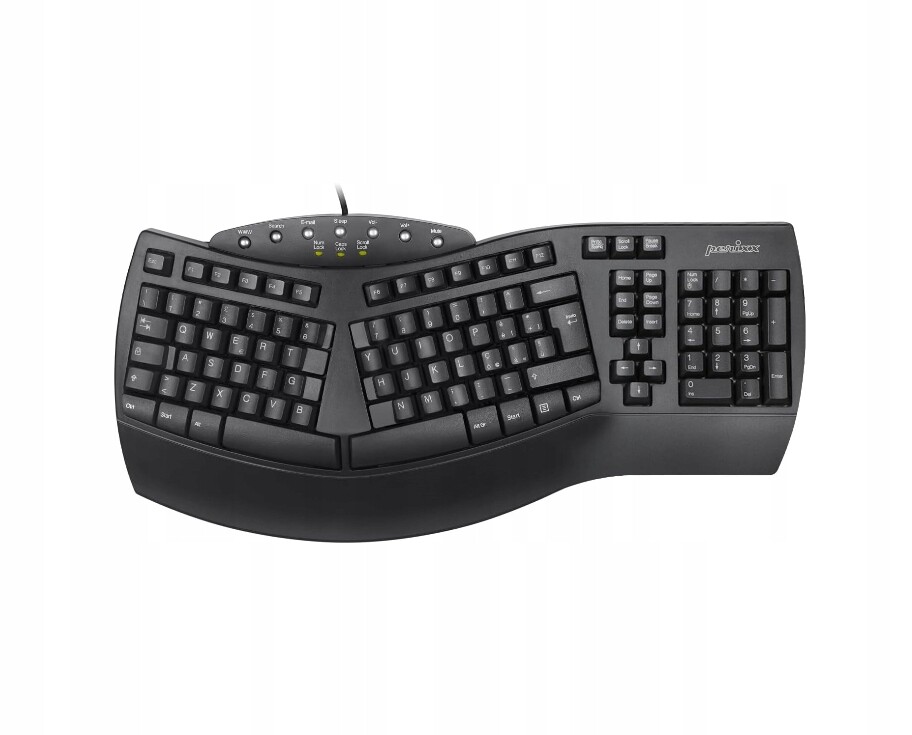 Drátová Klávesnice Ergonomická Opěrka Zápěstí Černá It Qwerty