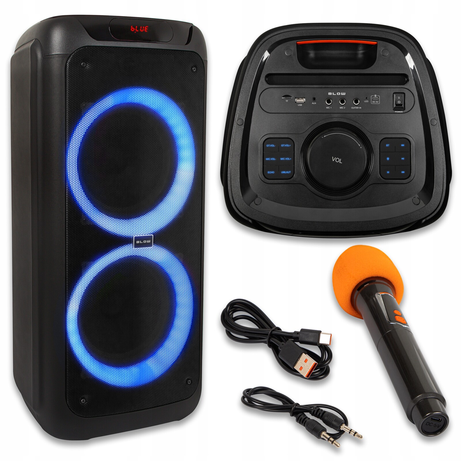 Výkonný Velký Přenosný Reproduktor Bluetooth Partybox Karaoke Reproduktor Rádio 280W