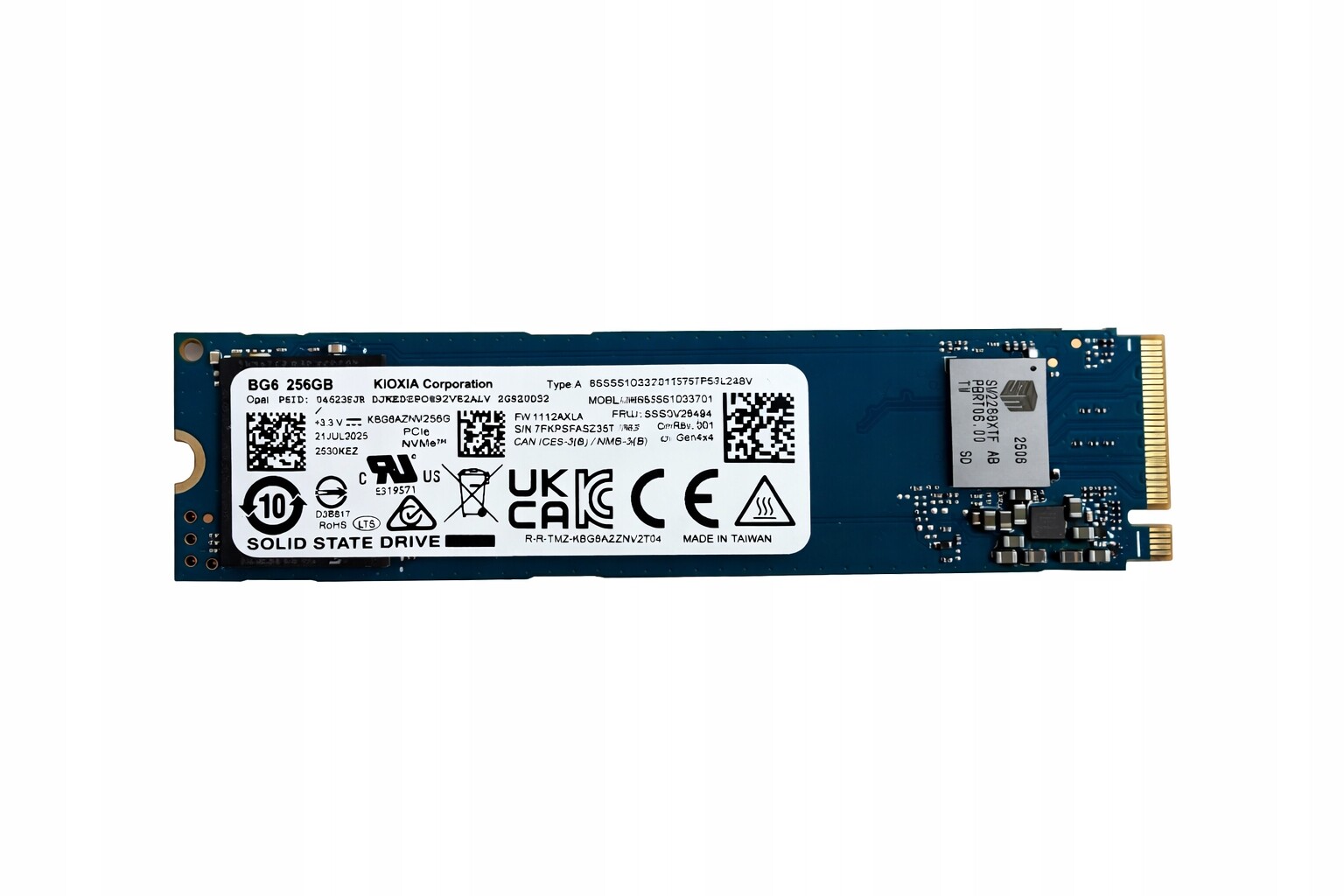 NVMe Ssd disk Kioxia BG6 256GB M.2 PCIe Gen 4x4 KBG6AZNV256G