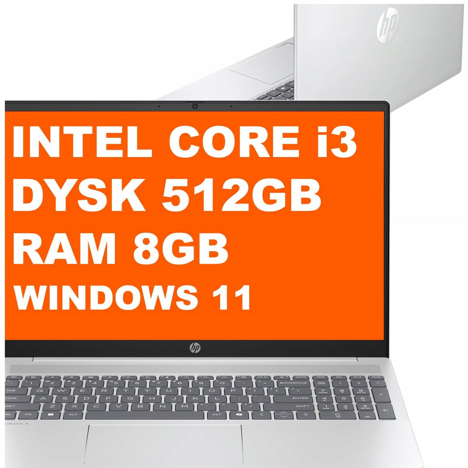 Notebook Hp OmniBook 5 16-ba Intel i3 8GB 512GB Iris Xe 2k Win 11 Stříbrný