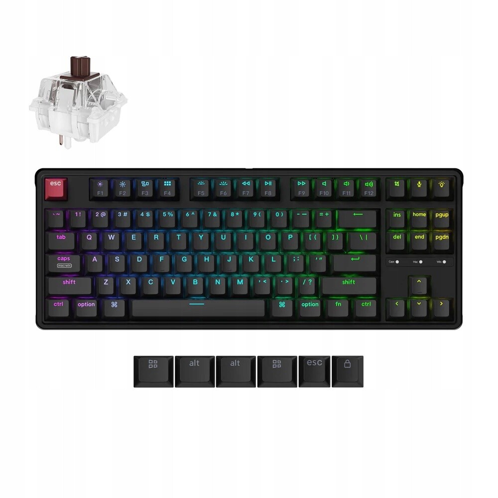 Keychron C3 Pro 8K Qmk Mechanická herní klávesnice, drátová, Rgb