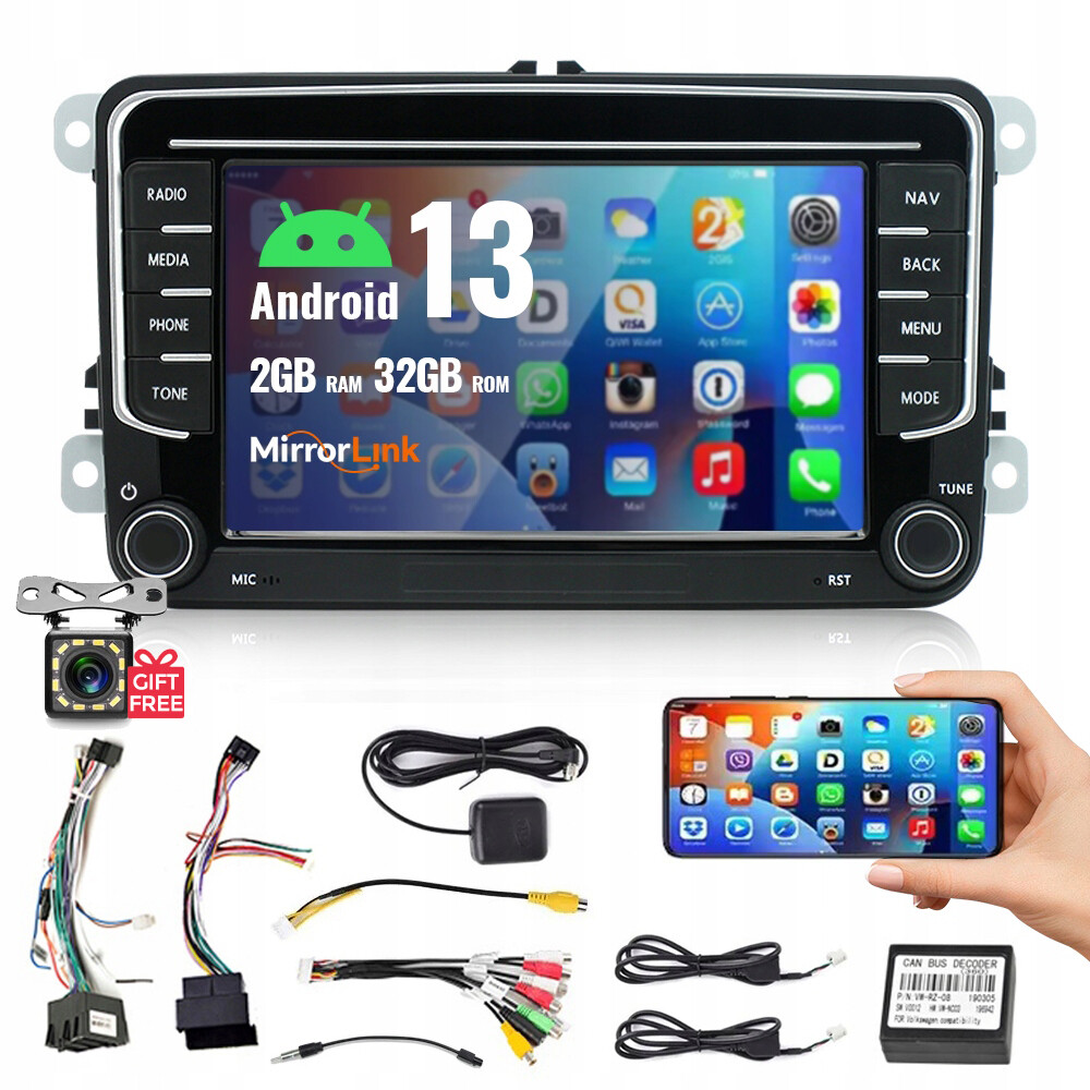 Navigační Rádio Android Vw Passat B6 B7 Golf 5 6 Tiguan Touran Caddy T5 T6