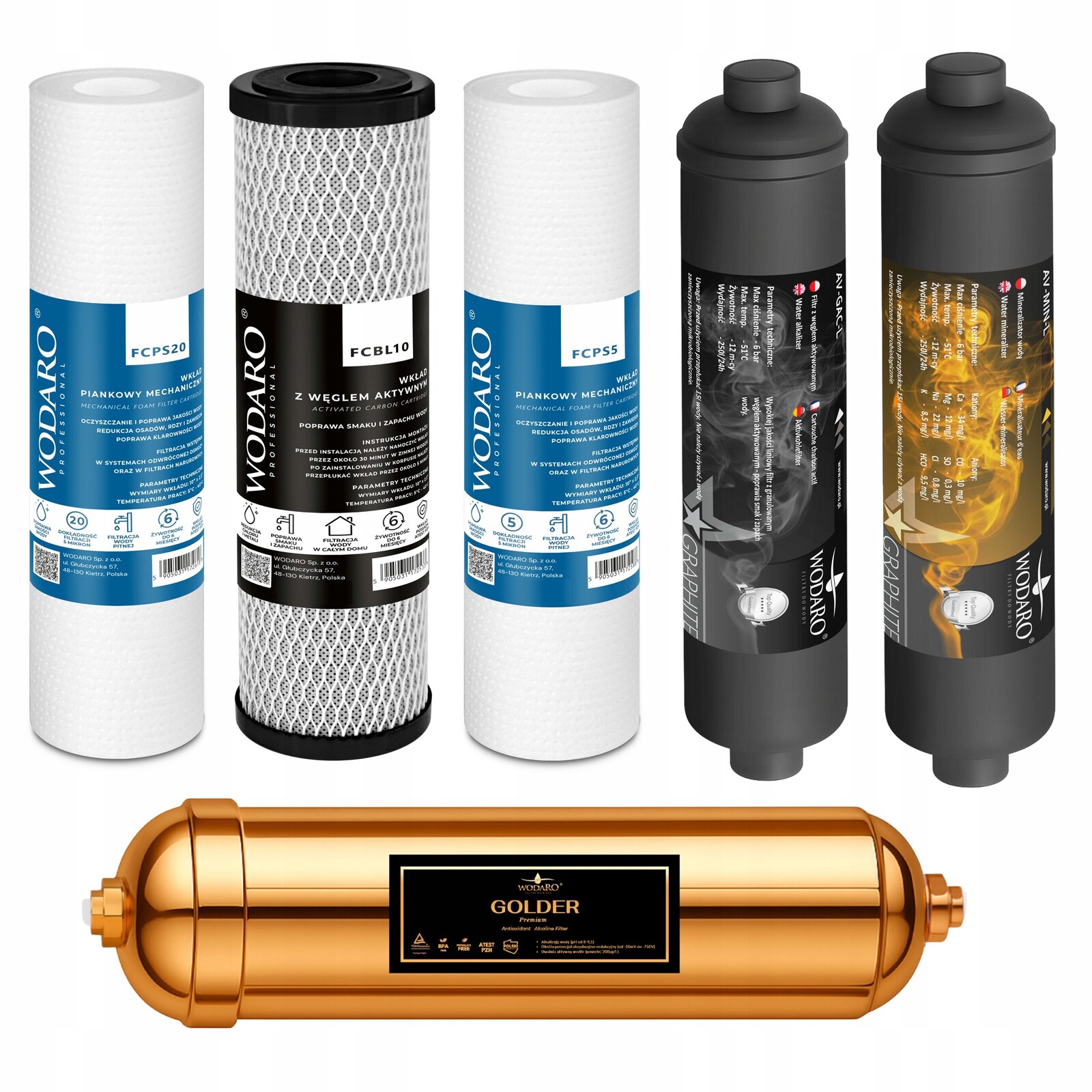 Sada náplní Wodaro Premium Mineralizátor Av-min-l Ionizátor Golder Redox