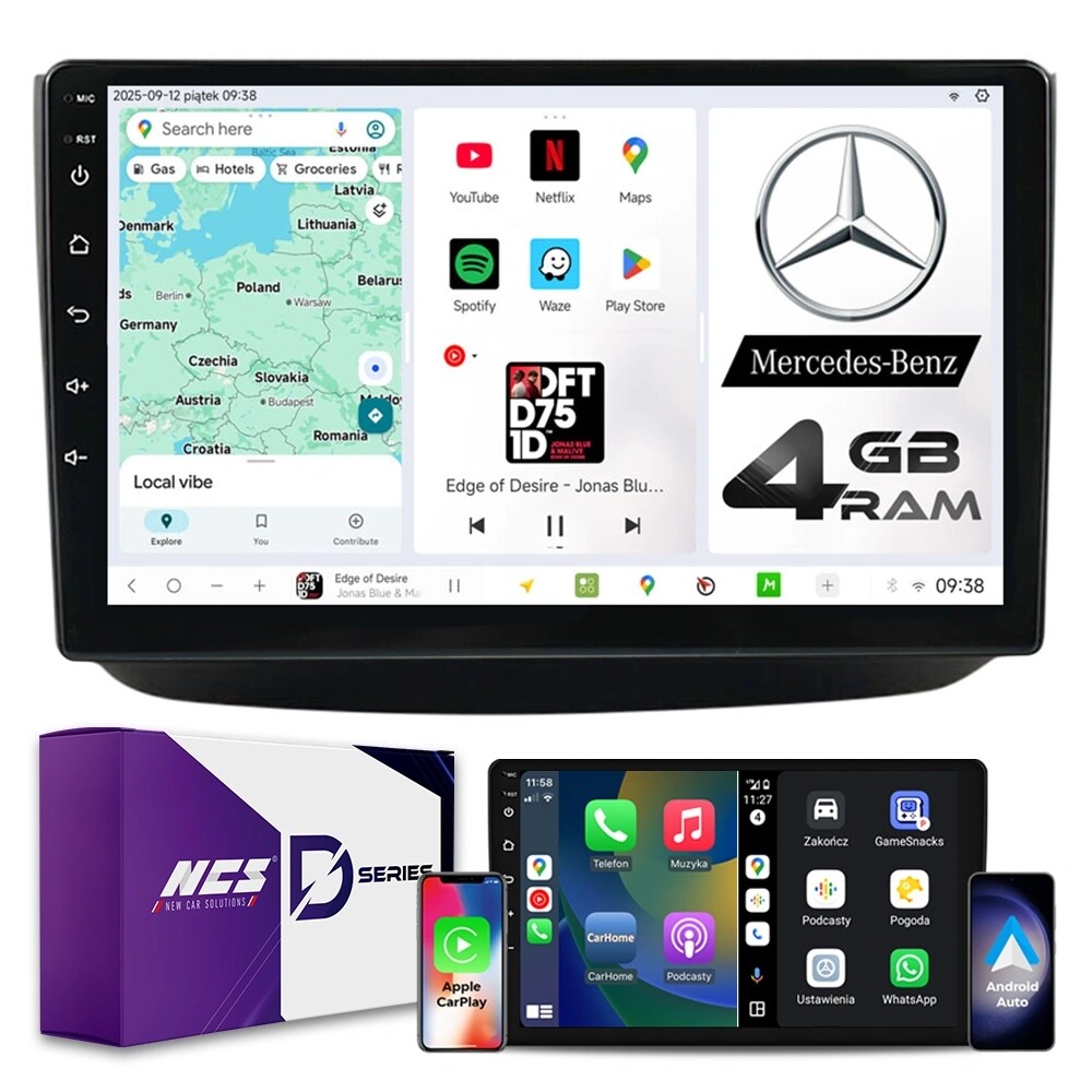 Rádio Navigace Ncs D10 Mercedes-Benz Vito 2010-2015 Android 4GB Lte 10″