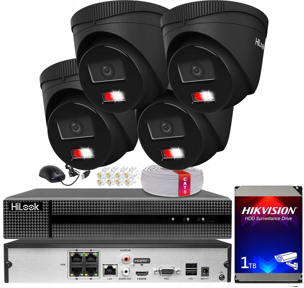 Sada Pro Monitorování 6MPx Hikvision 4 Kamery Hilook IPC-T260HA-LU Black