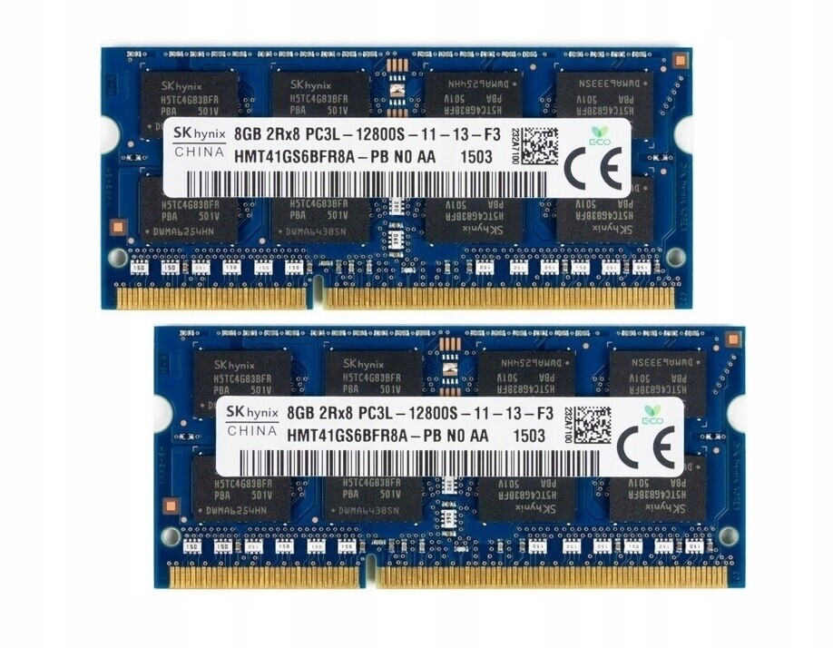 16GB paměť Ram 2x 8GB DDR3 DDR3L PC3L Sk Hynix 12800s 1600MHz