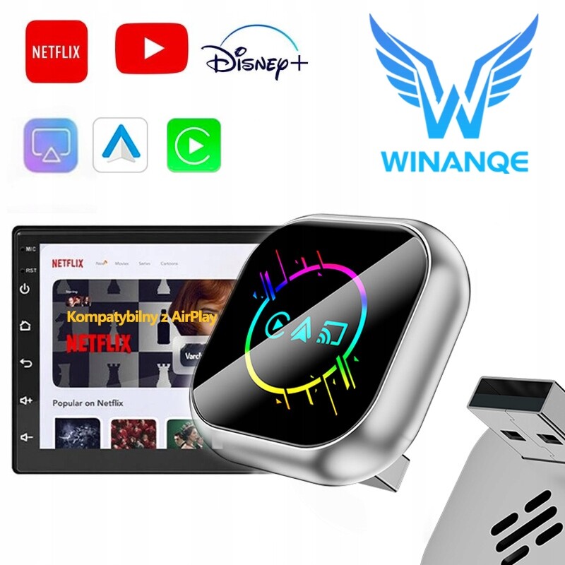 Mini Adaptér 2026 CarPlay Android Auto Airplay Bezdrátový 3v1