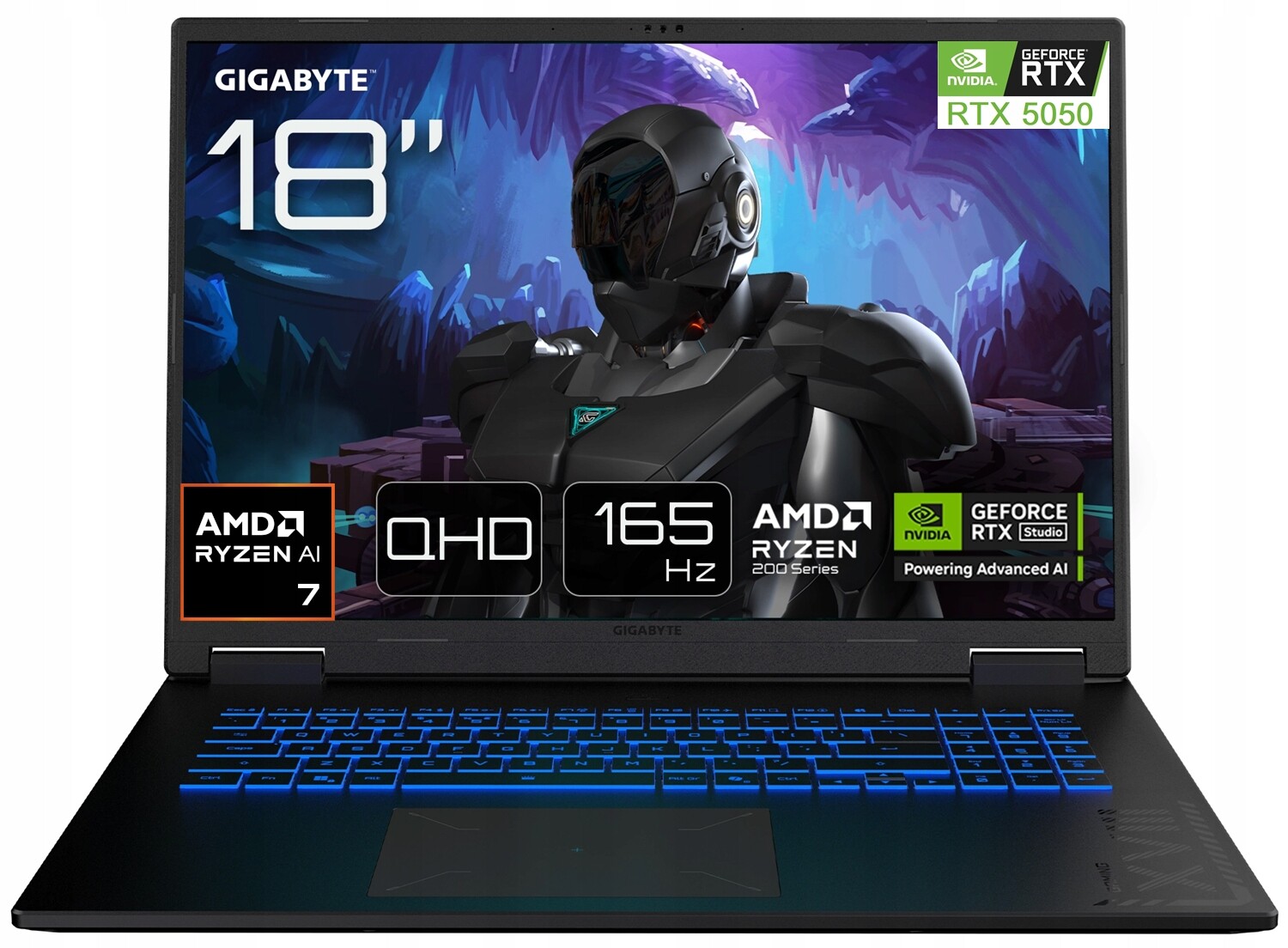 Notebook Gigabyte A18 18'' Wqxga 165Hz Ryzen 7 260 16GB SSD1TB Rtx 5050 W11