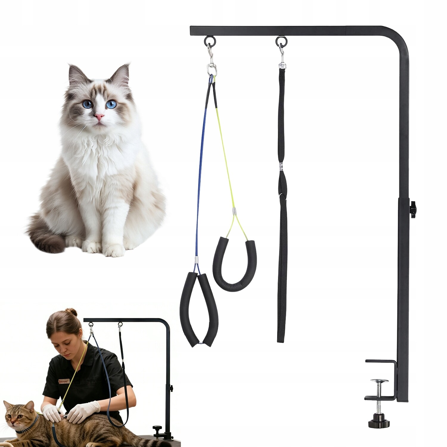 Groomerské rameno pro péči o psy nastavitelné, 53-78 cm, Skládací