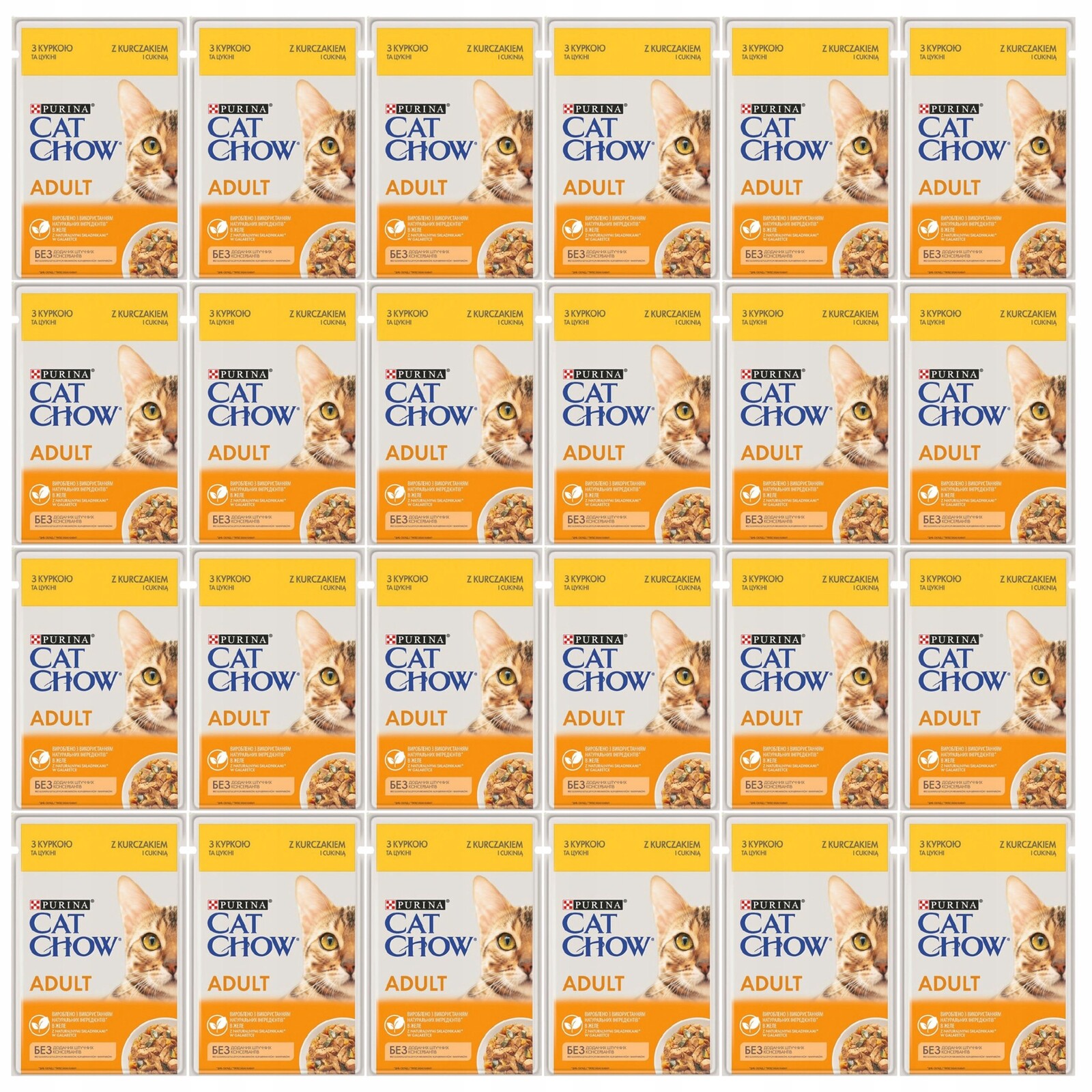 Purina Cat Chow mokré krmivo pro kočky želé Kuře s cuketou 24 x 85 g