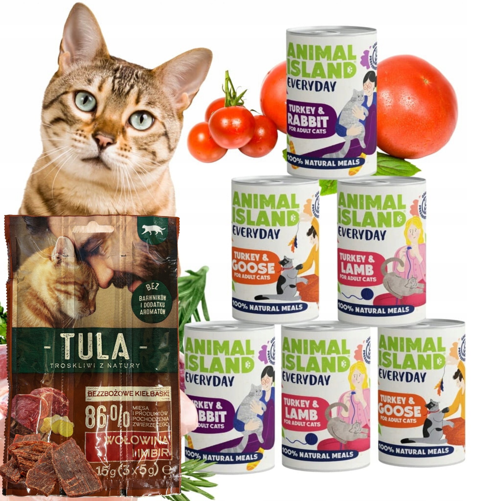Krmivo pro kočky bez obilovin Animal Island MIX Everyday 400 g x 12 pamlsek