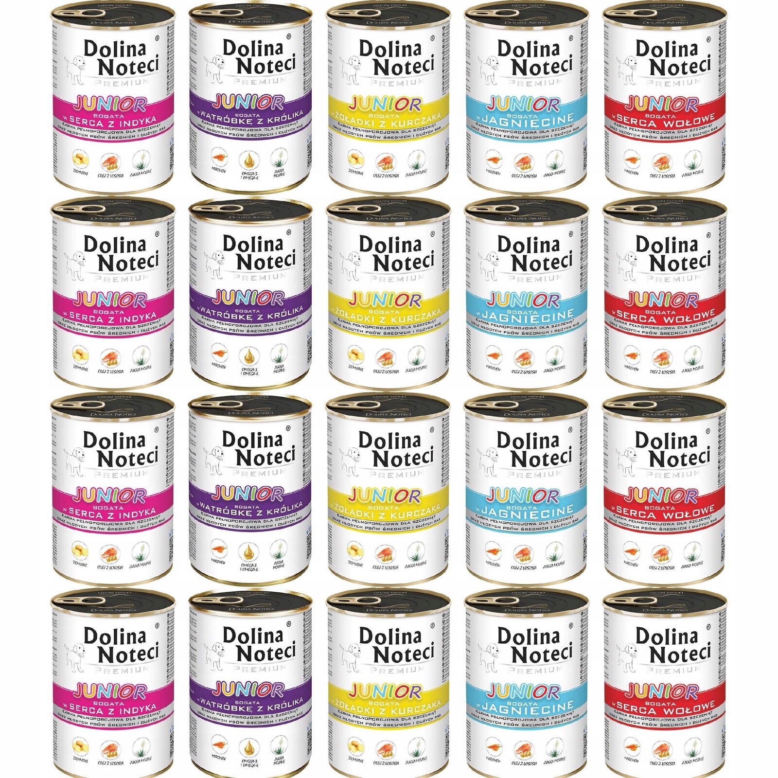 Dolina Noteci Junior Krmivo mokré pro štěňata mix chutí 20 x 400 g