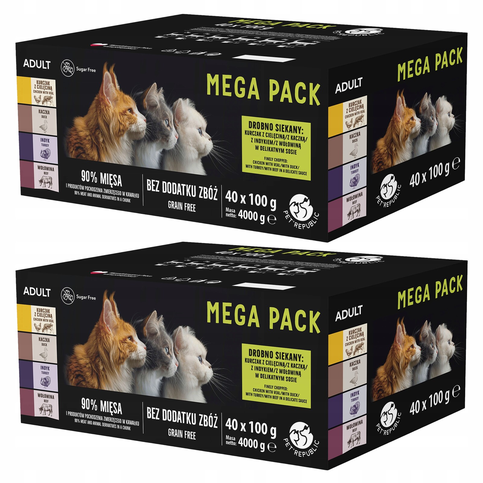 Pet Republic Kapsička krmivo mokré pro kočky mix chutí 80 x 100 g