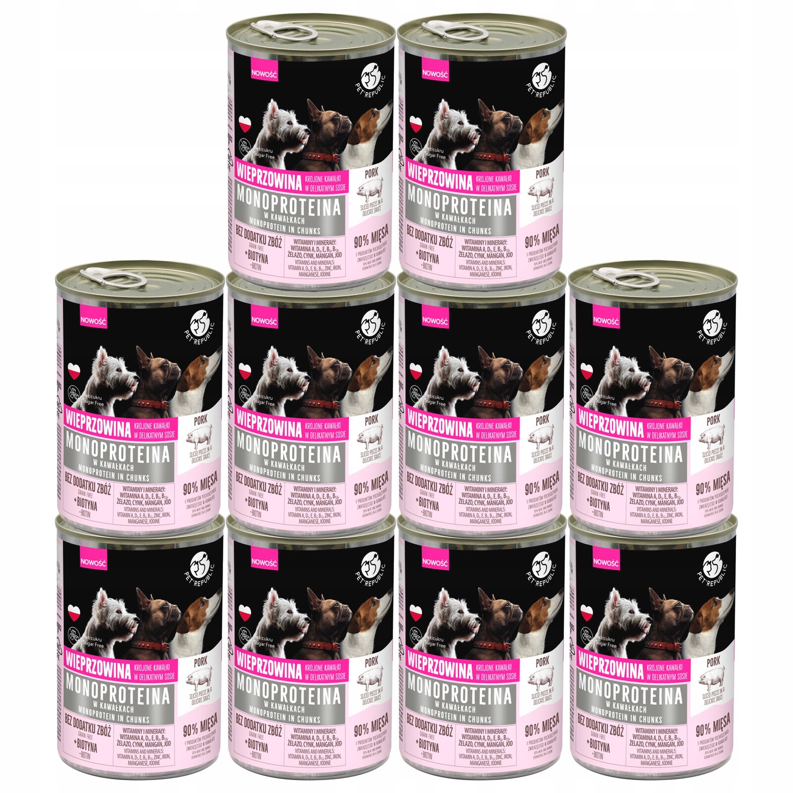 Pet Republic Mono Protein kousky Vepřové krmivo pro psa mokré 10 x 400 g