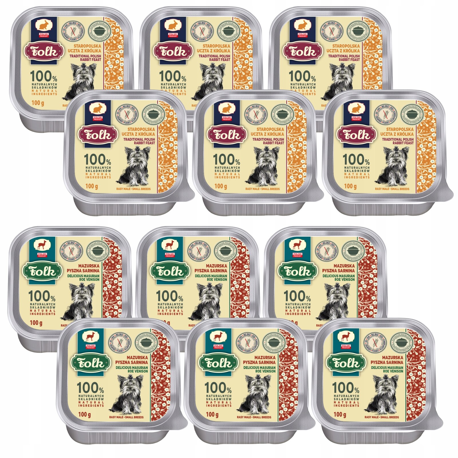 Folk Krmivo mokré pro psa All Meat mix chutí 12 x 100 g