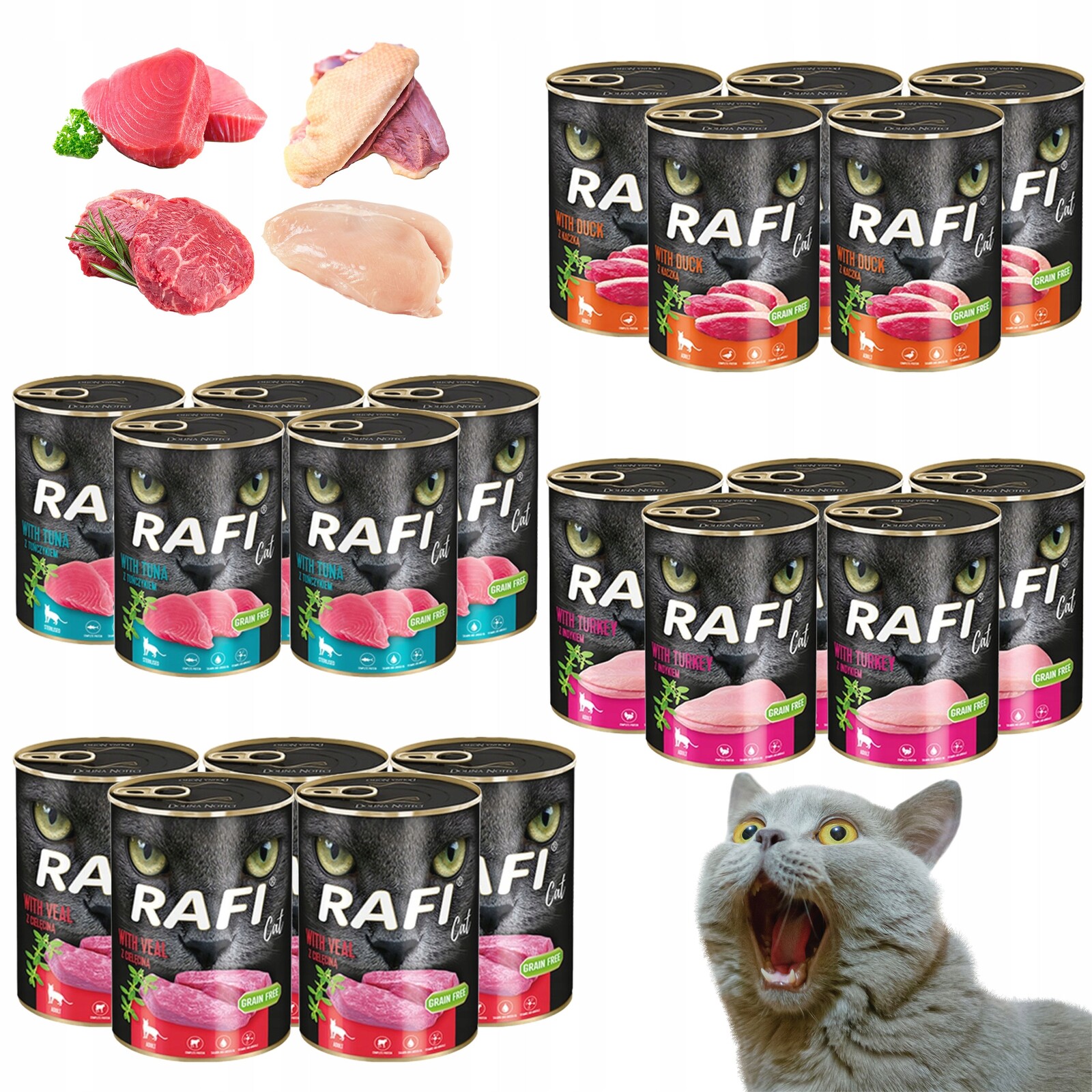 Dolina Noteci Krmivo pro kočky Rafi mix chutí 20 x 400 g