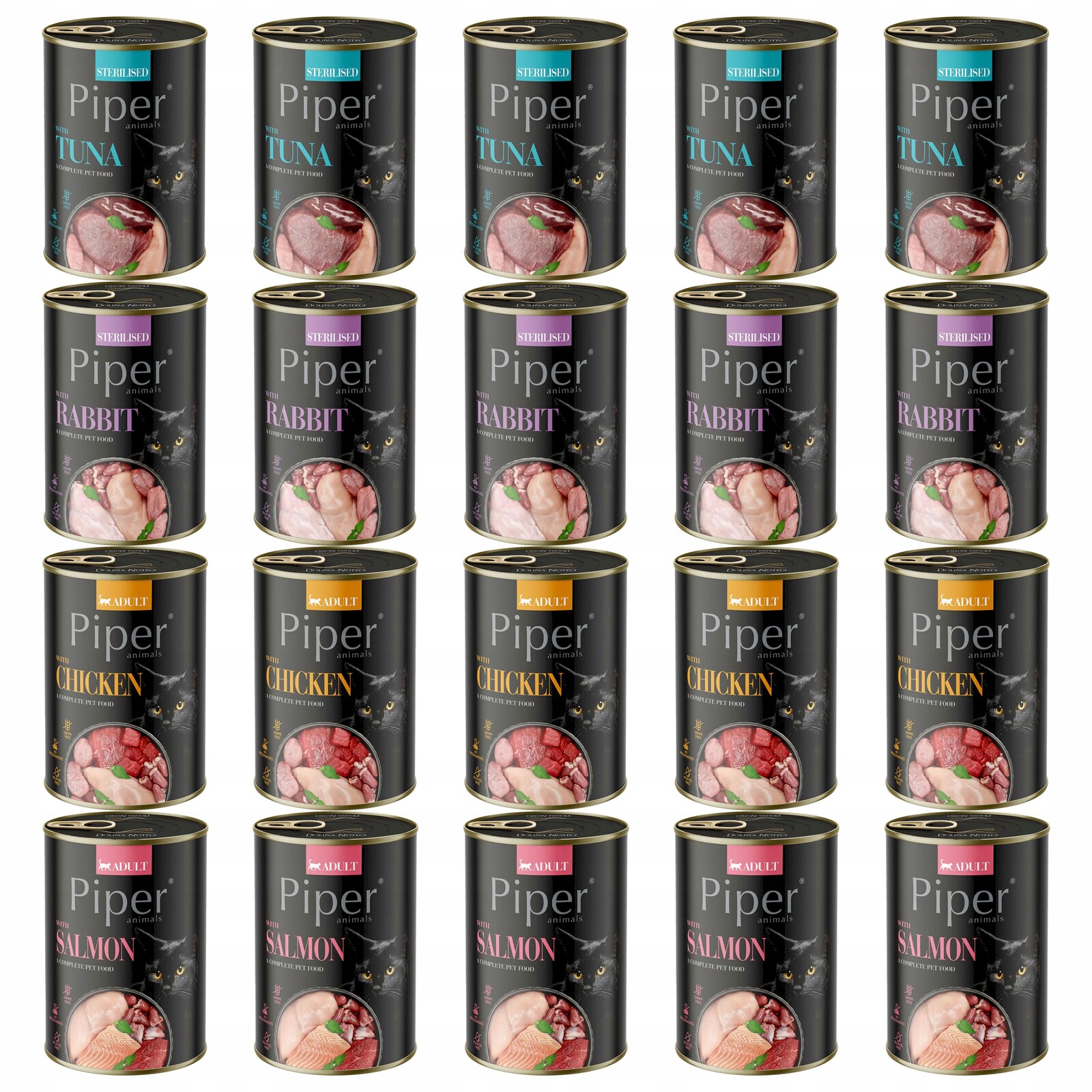 Piper Krmivo mokré pro kočky Dolina Noteci mix chutí 20 x 400 g bez obilovin