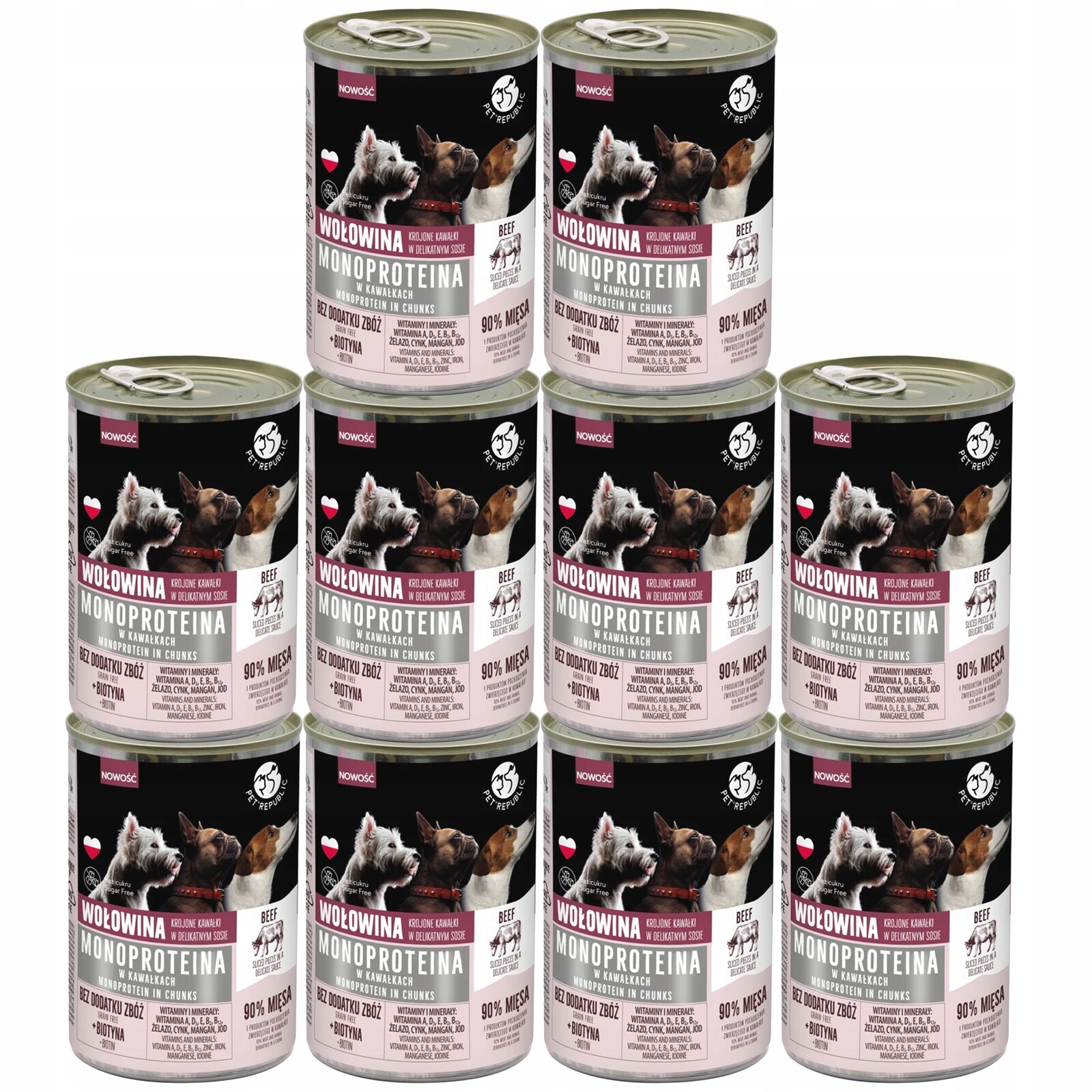 Pet Republic Mono Protein kousky Hovězí krmivo pro psa mokré 10 x 400 g