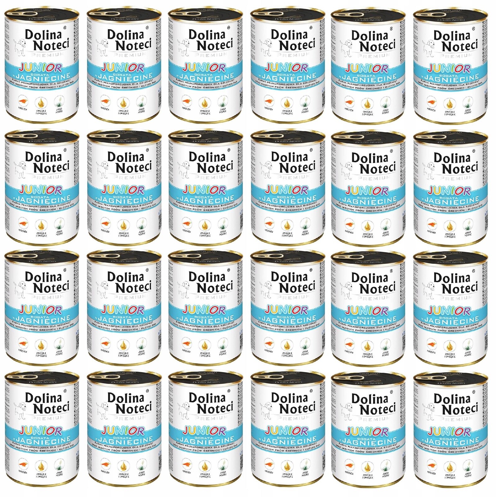 Dolina Noteci Junior Krmivo mokré pro štěňata Jehněčí 24 x 400 g