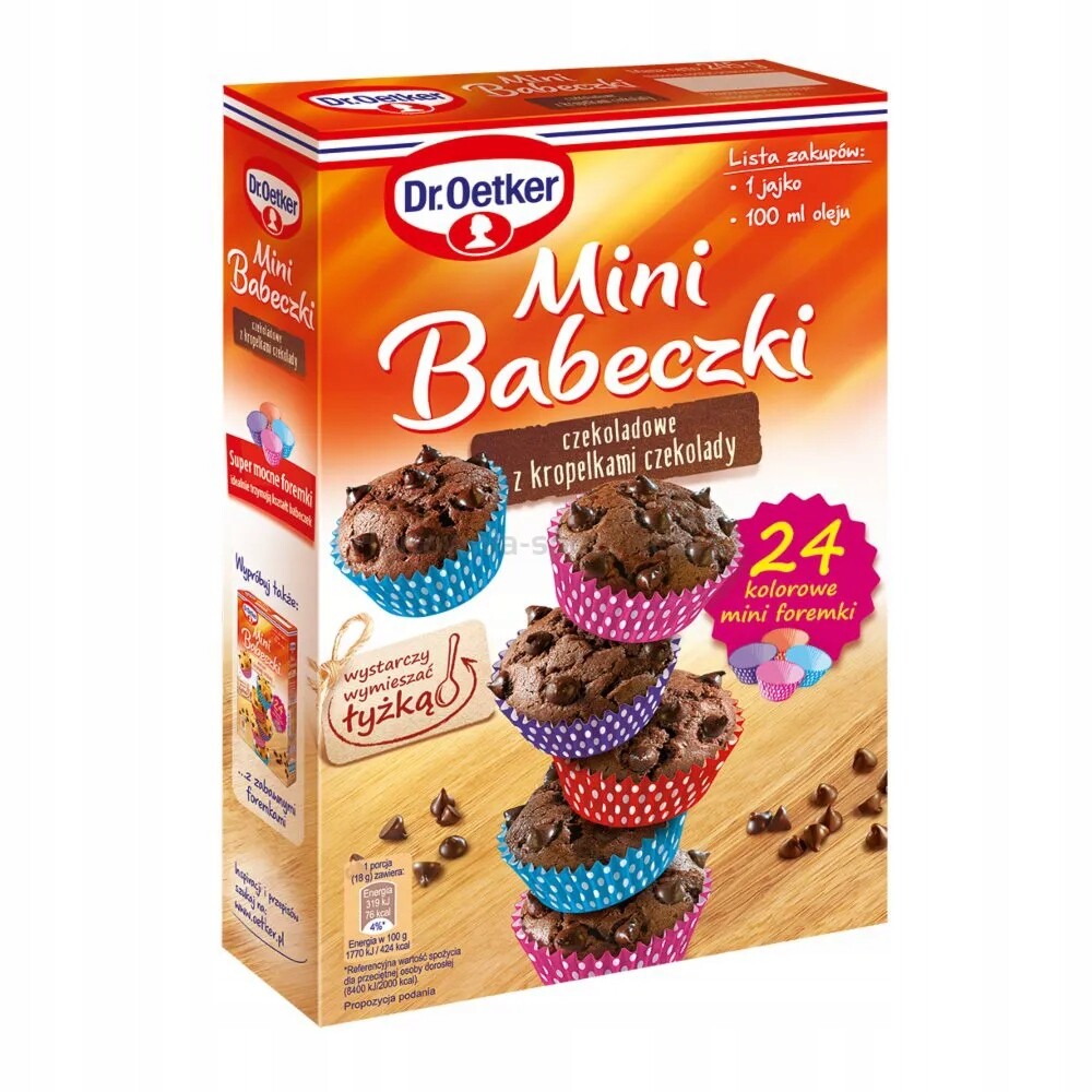 Dr.Oetker Mini čokoládové muffiny s čokoládovými kapkami 245 g