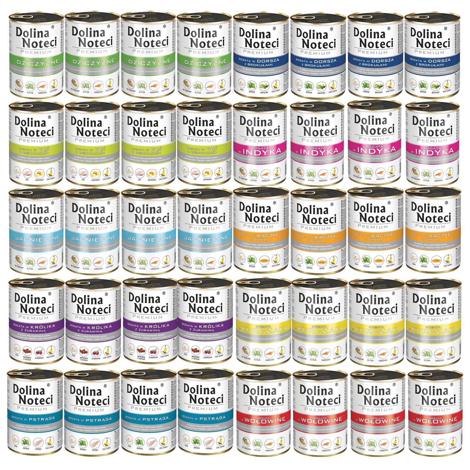 Dolina Noteci Premium Krmivo mokré pro psa MIX Chutí 40 x 400 g bez obilovin