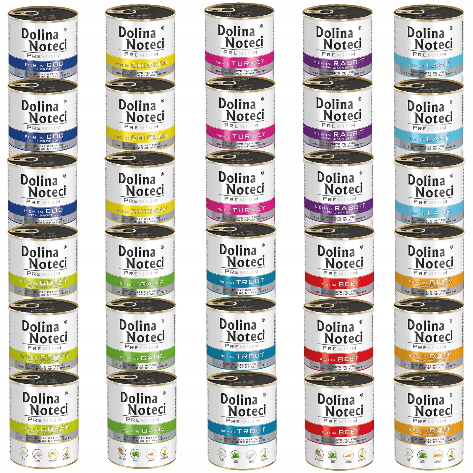 Dolina Noteci Premium krmivo pro psy mix chutí 30 x 800 g bez obilovin