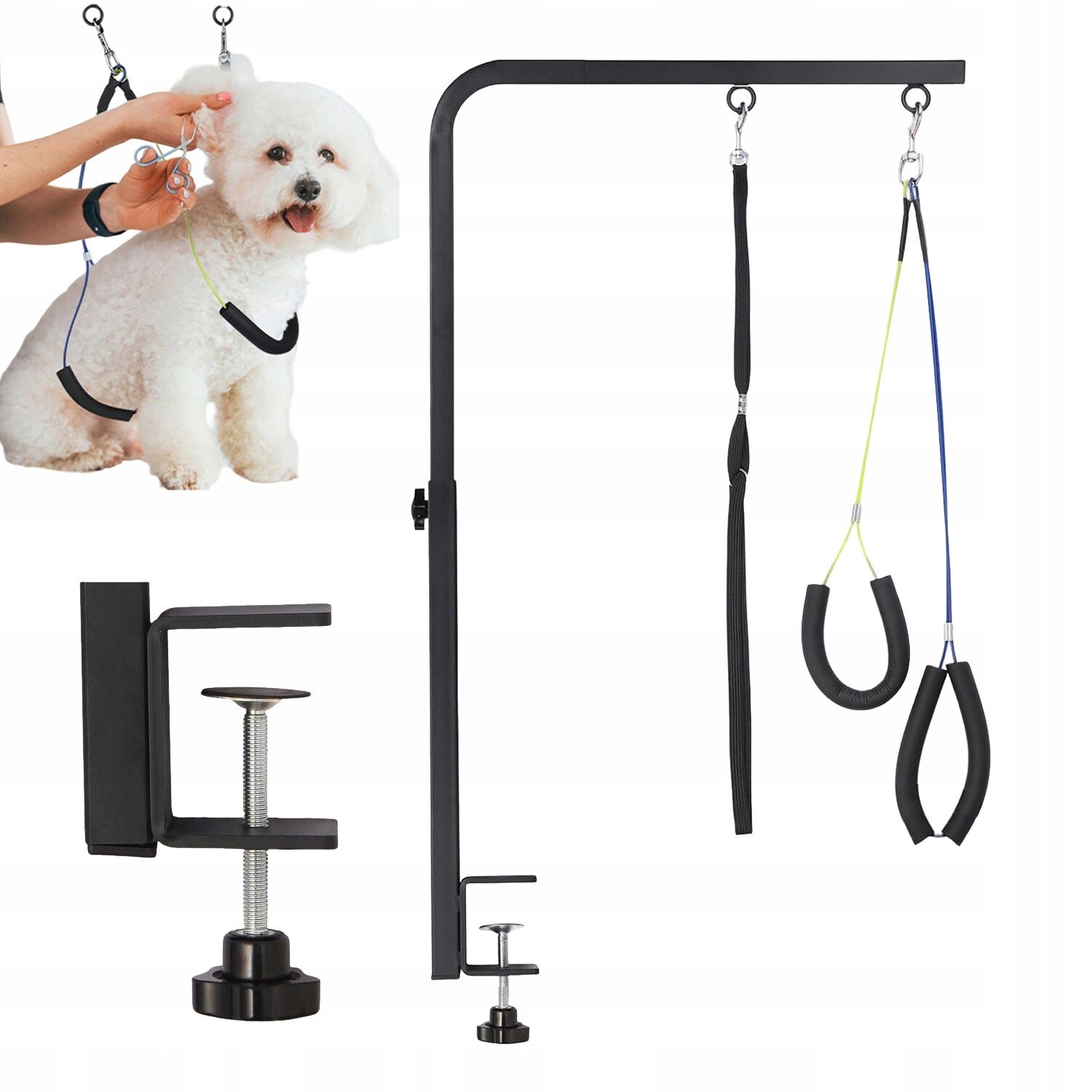 Nastavitelné groomerské rameno pro psy a kočky s nastavitelnou základnou