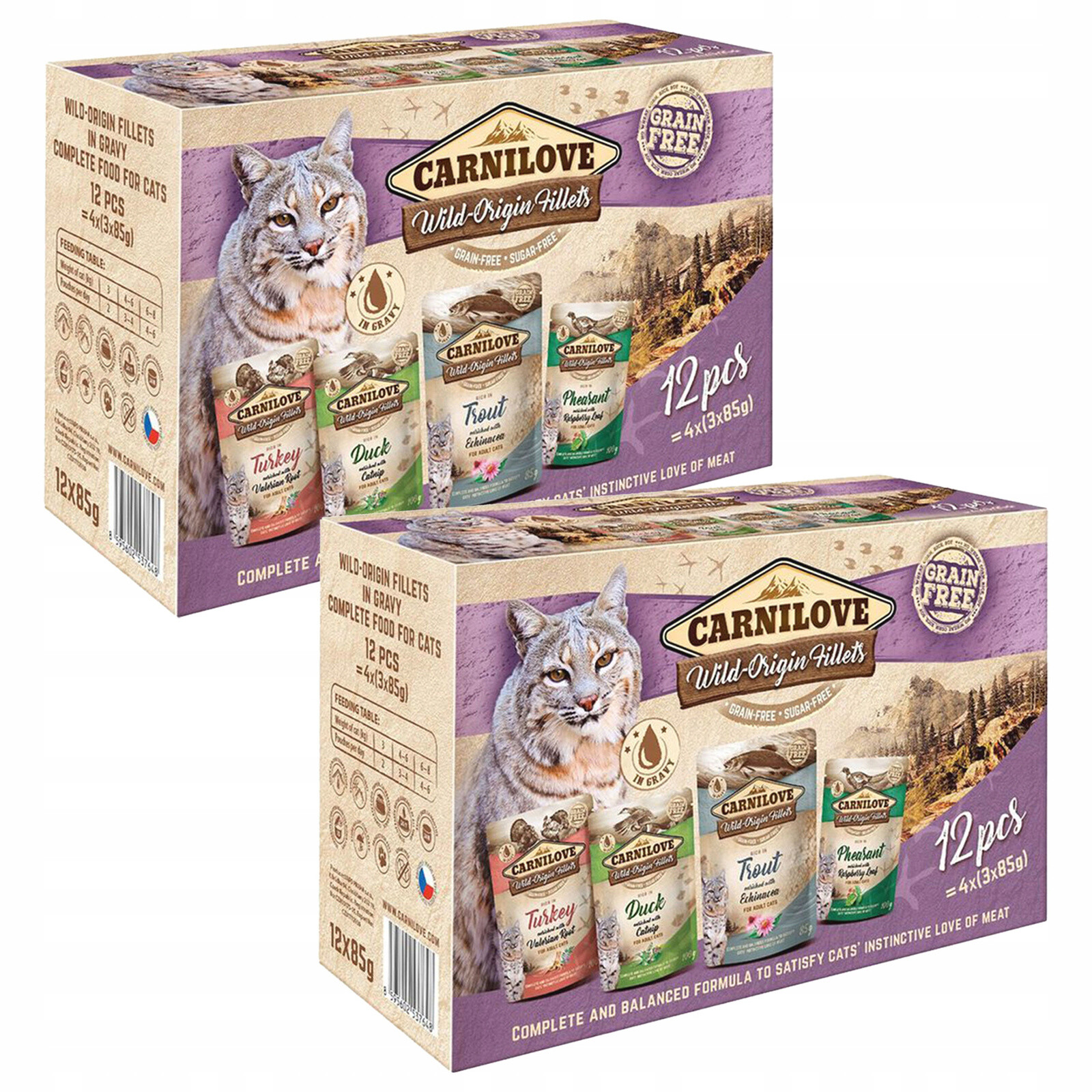 Carnilove Cat Pouch Mix chutí krmivo mokré pro kočky 24 x 85 g bez obilovin