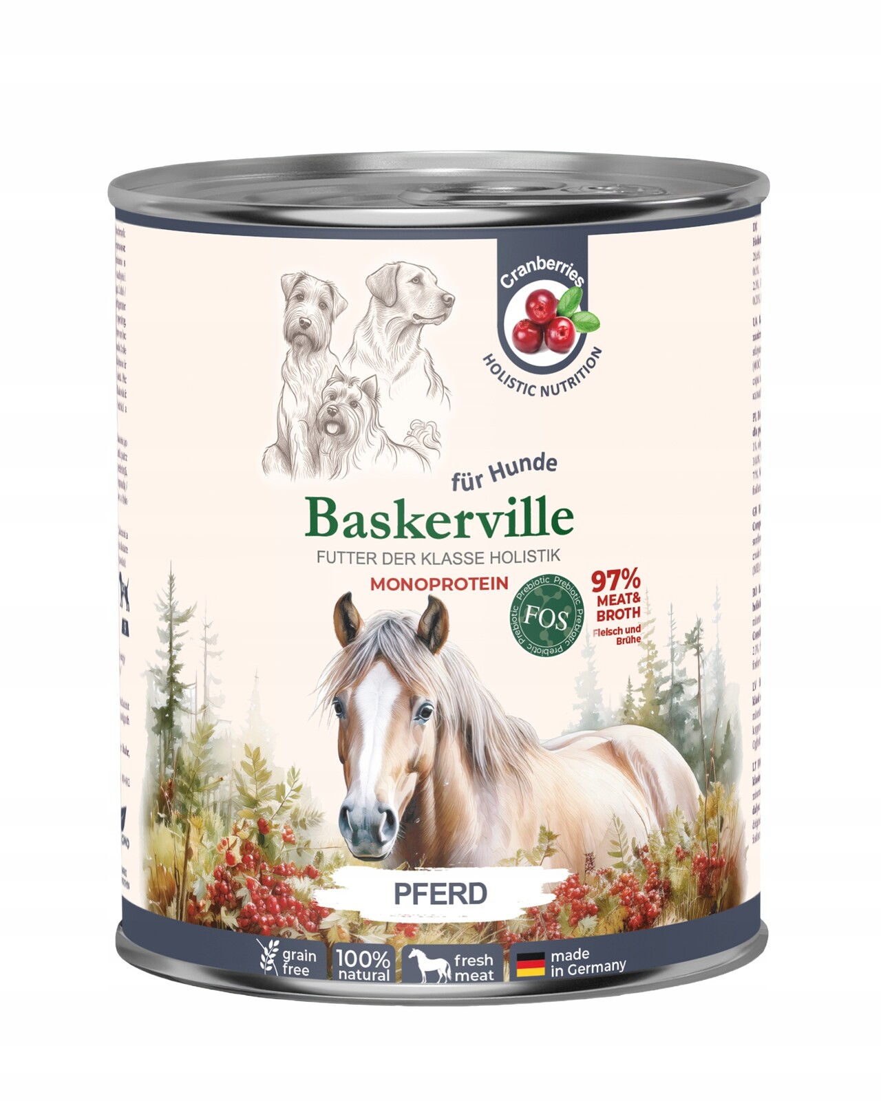 Baskerville Premium vlhké krmivo pro psy Adult Konina 4x800g