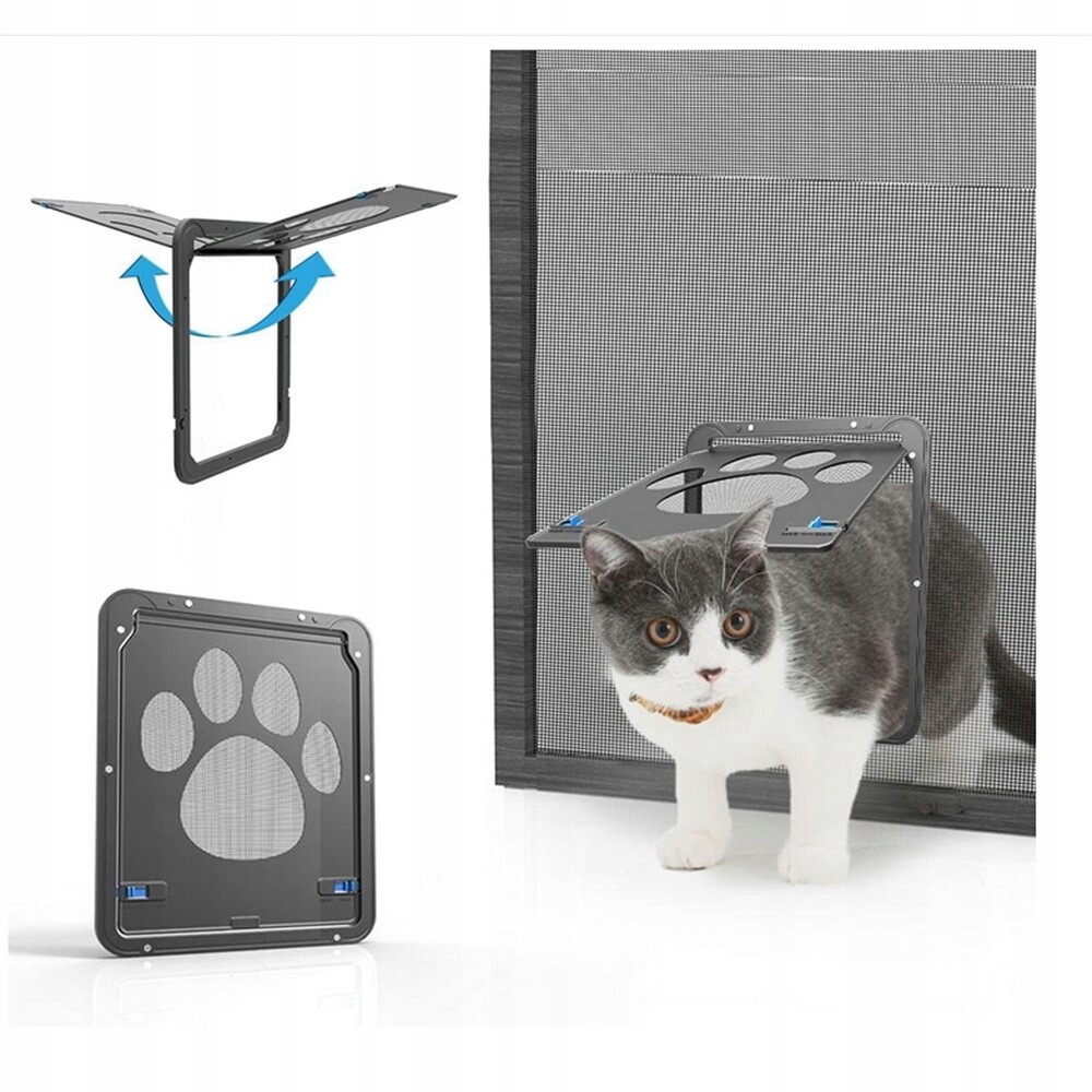 Dveře pro zvířata 24x29 cm, do moskytiéry, s aretací, pro kočky a psy