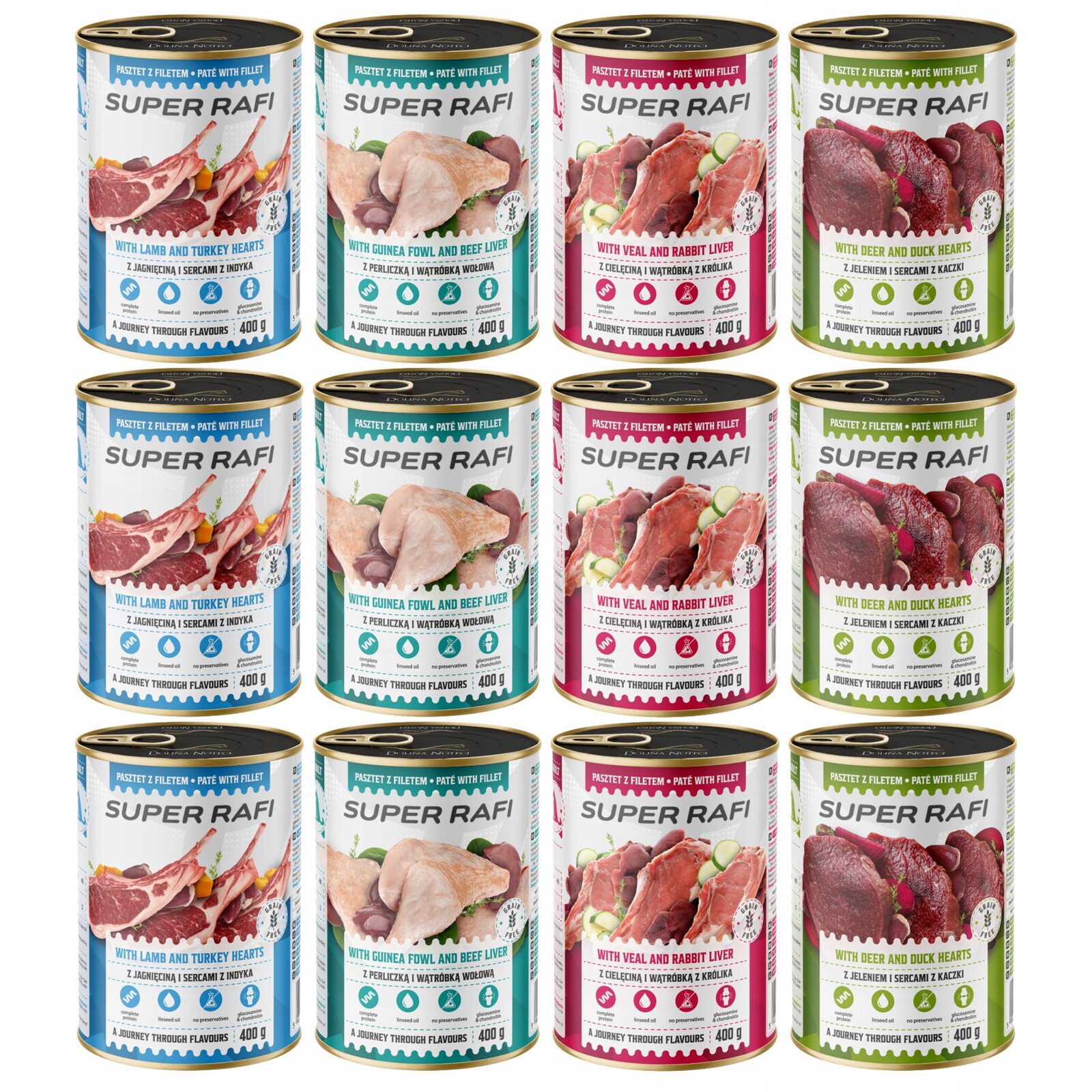 Dolina Noteci Rafi krmivo pro psy mix chutí 12 x 400 g