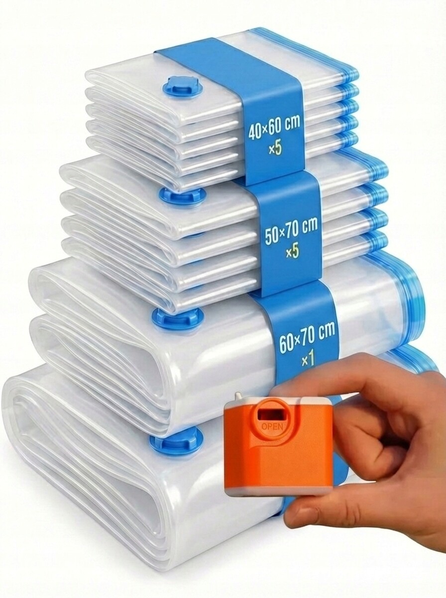 Sada vakuových sáčků elektrická pumpa 4,5Kpa na akumulátor 12 Ks