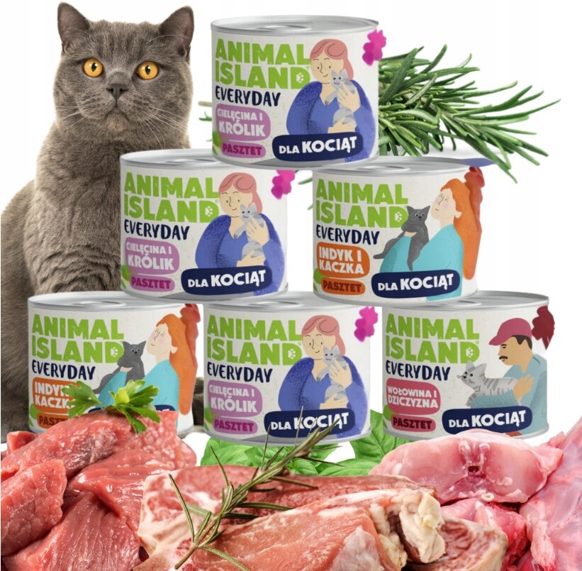 Krmivo pro kočky bez obilovin Animal Island MIX Everyday 185 g x 12 pamlsek