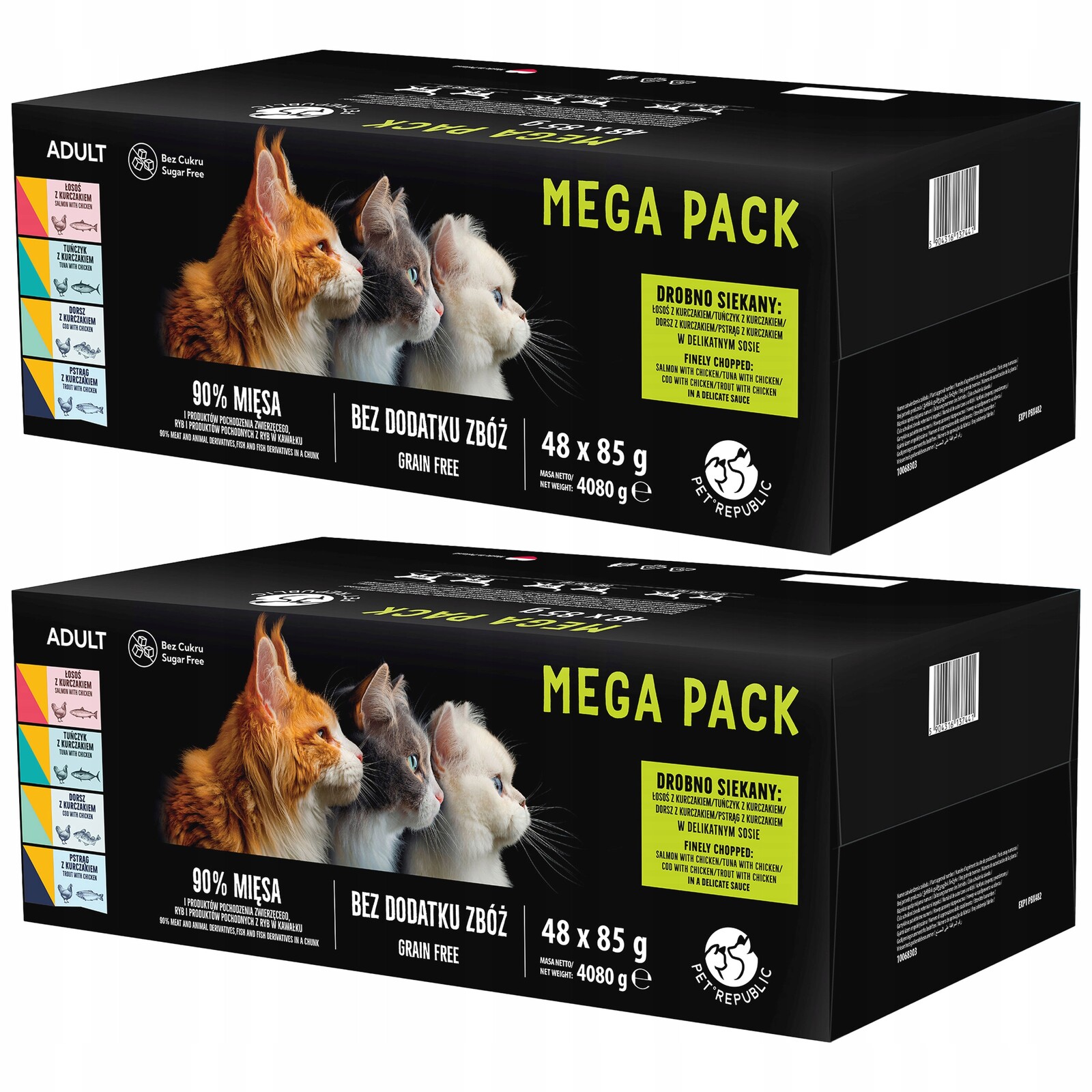 Pet Republic Kapsička krmivo mokré pro kočky rybí a masové mix chutí 96 x 85 g