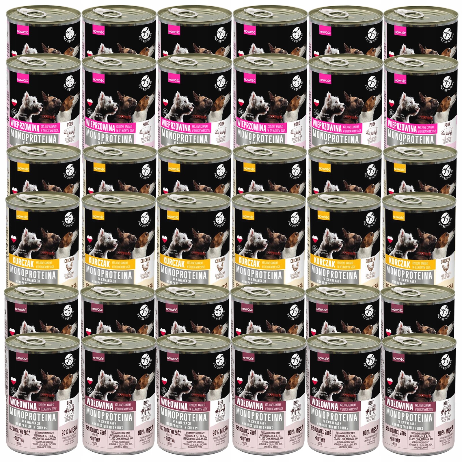 Pet Republic Mono Protein Mix Chutí krmivo pro psy 36 x 400 g